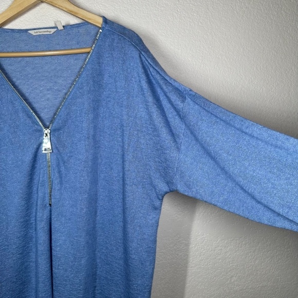 Soft Surroundings Top Jersey Knit Womens 3X  Oversized Zipper Versatile Boho - Picture 5 of 14